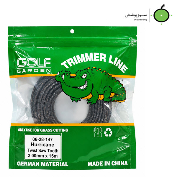 0a5dcc15-5c6e-4de3-953e-c06a8045cba1 نخ مارپیچ اره ای 15M-3mm- مشکی نارنجی GOLF GARDEN SKN
